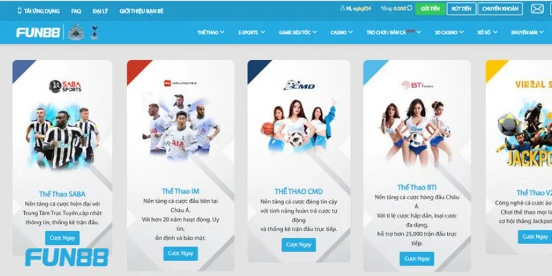 Cược thể thao tại nhà cái có rất nhiều lựa chọn.